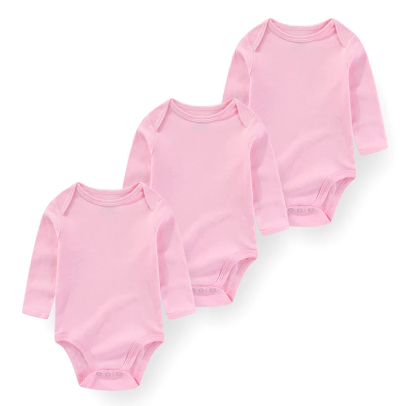 Long-sleeved bodysuit set of 3