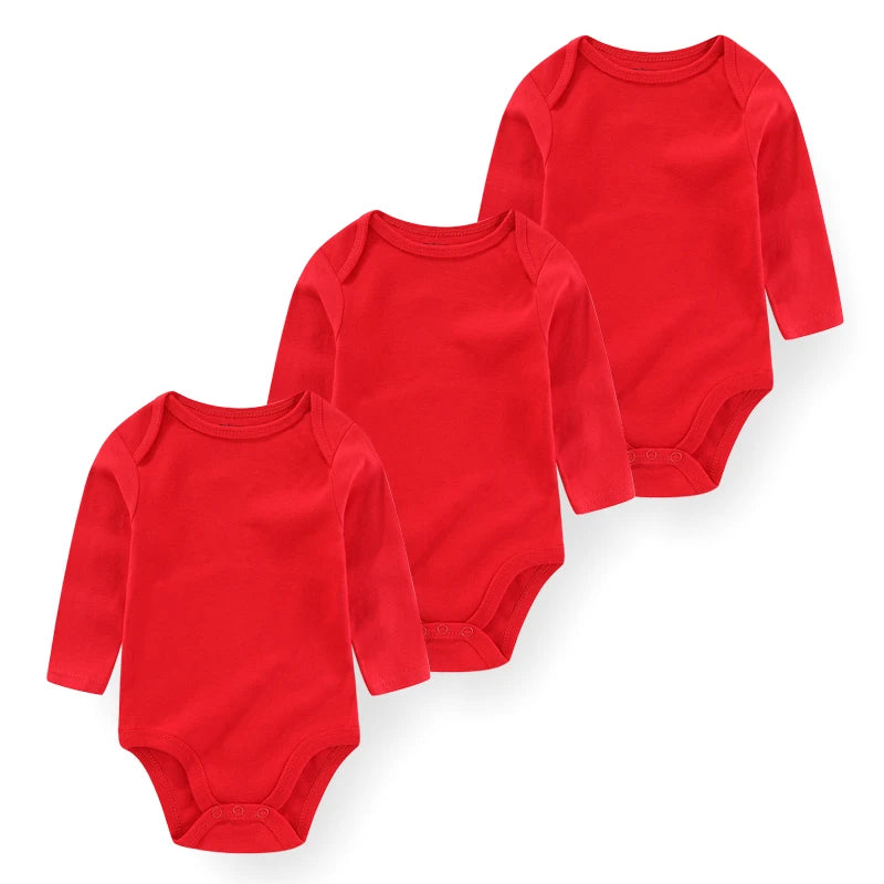 Long-sleeved bodysuit set of 3