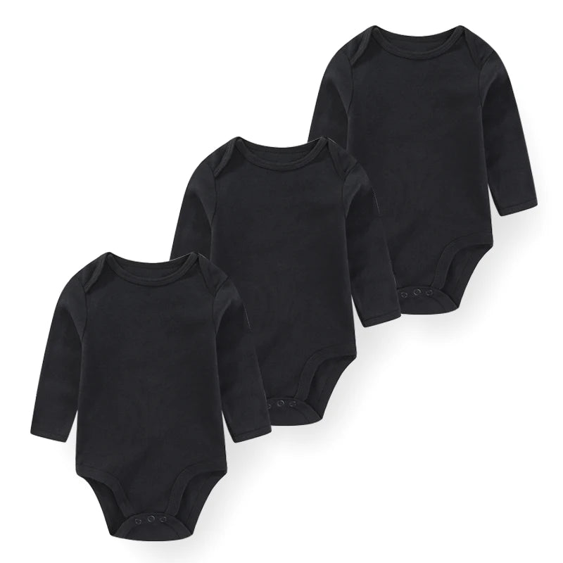 Long-sleeved bodysuit set of 3