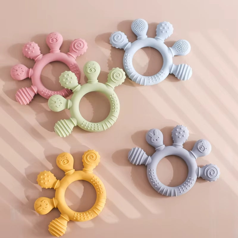 Teething ring / with pacifier chain