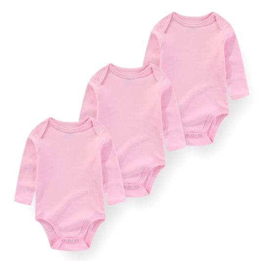 Long-sleeved bodysuit set of 3