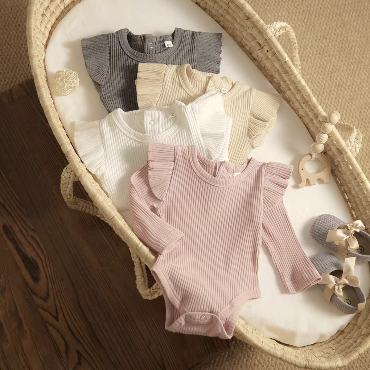 bodysuit with ruffled sleeves