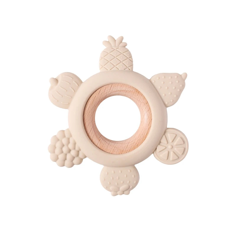 Teething ring / with pacifier chain