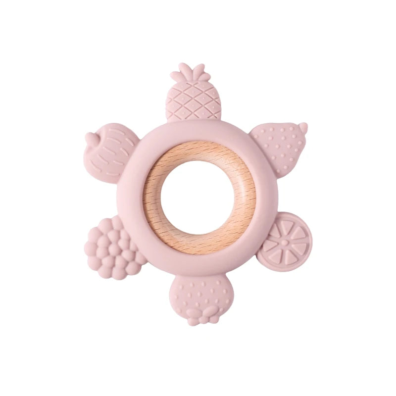 Teething ring / with pacifier chain