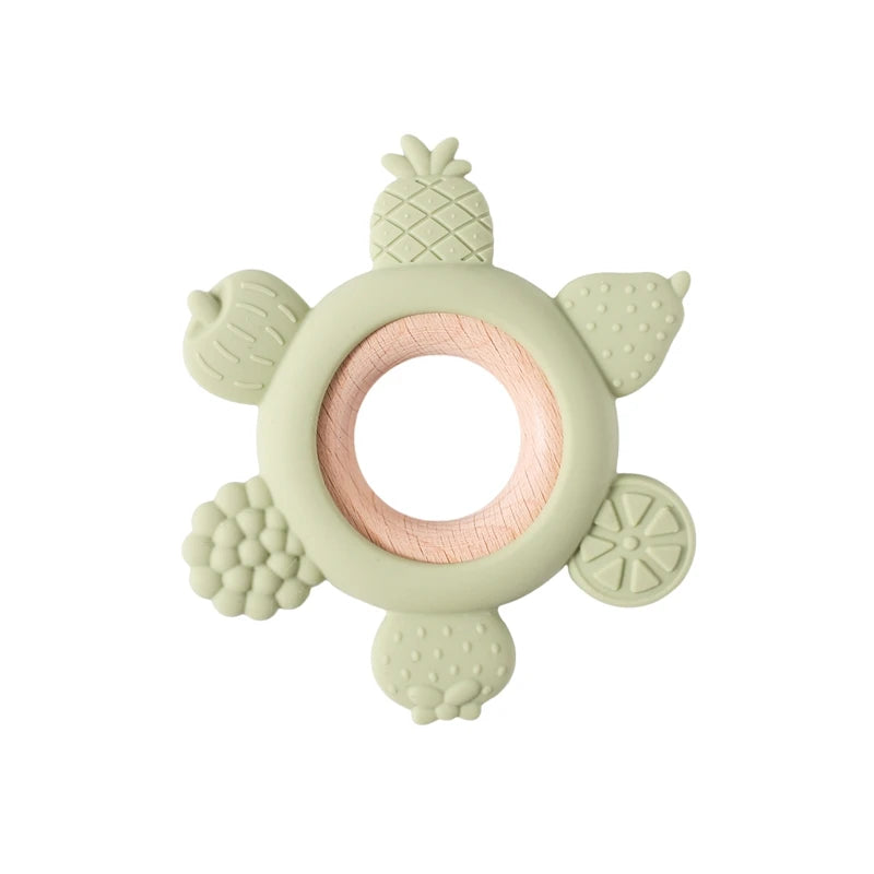 Teething ring / with pacifier chain