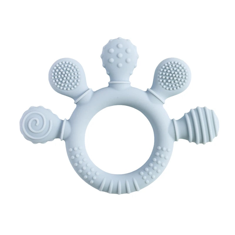 Teething ring / with pacifier chain