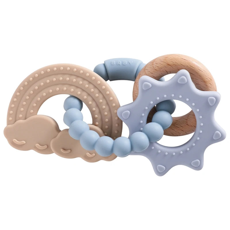 Teething ring / with pacifier chain