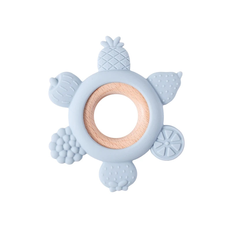 Teething ring / with pacifier chain