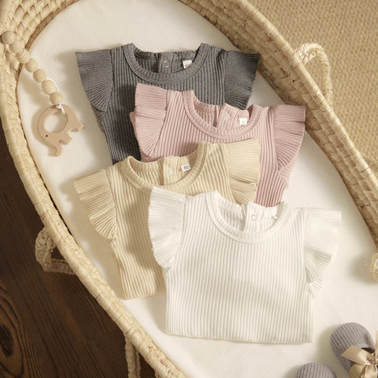 bodysuit with ruffled sleeves