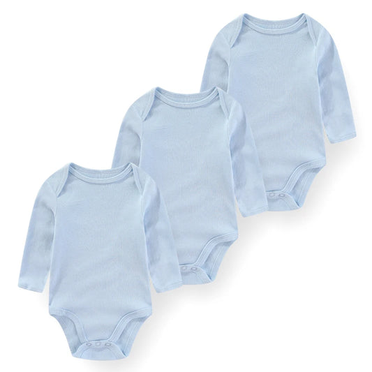 Long-sleeved bodysuit set of 3